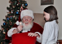 Santa does magic. The light bulb only stays on for him.