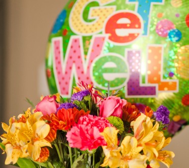 Flowers and balloon after my surgery.
